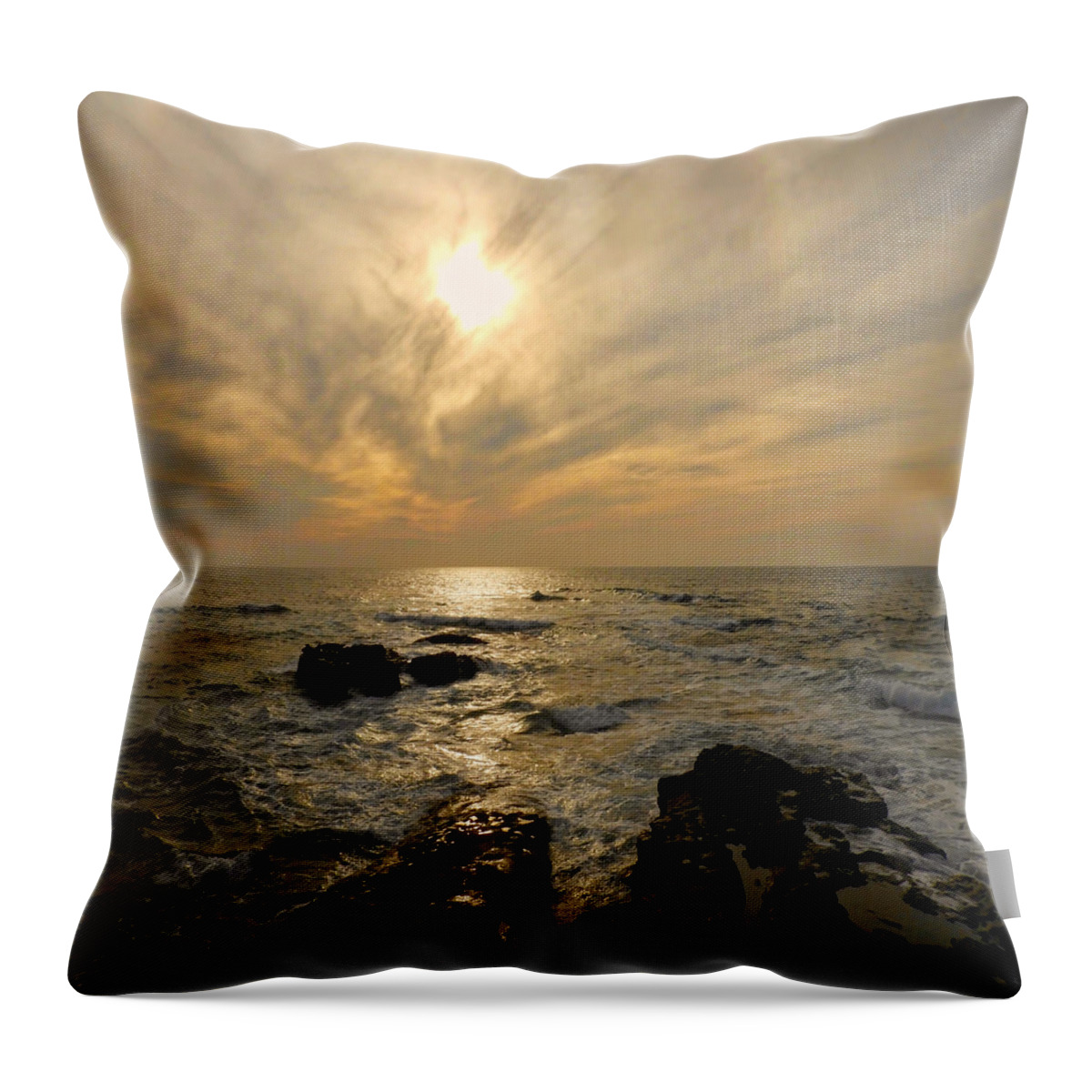 Sunset Throw Pillow featuring the photograph Demure Sunset by Beth Myer Photography