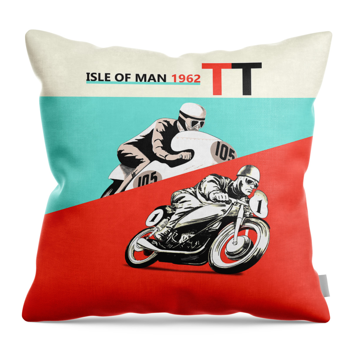 Motorcycle Throw Pillow featuring the photograph The Vintage Isle of Man TT by Mark Rogan