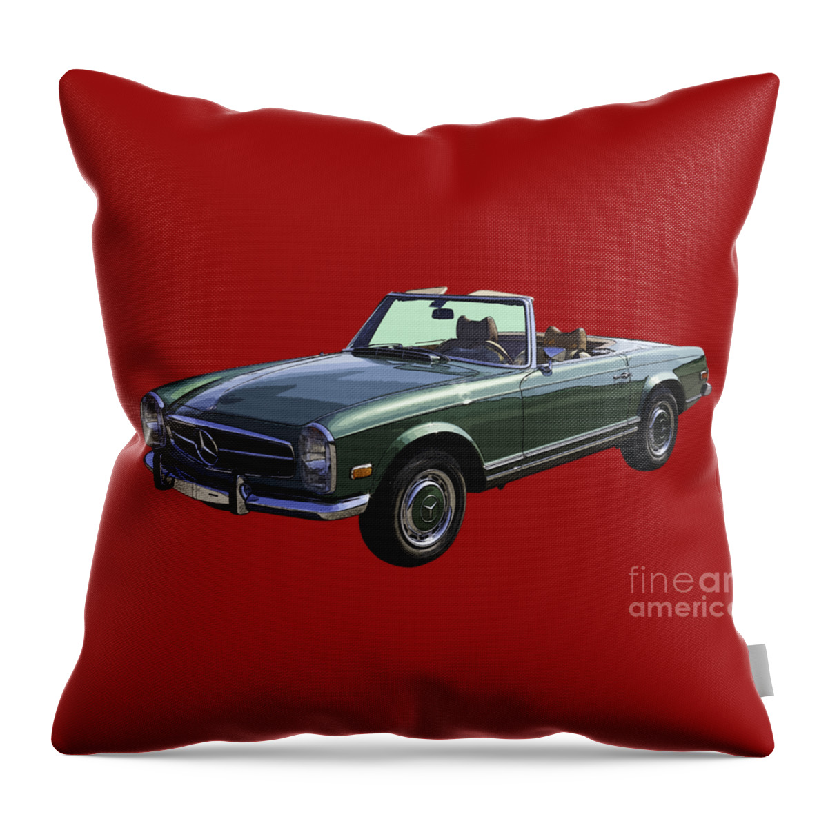 Mercedes Benz Throw Pillow featuring the photograph Classic Mercedes Benz 280 SL Convertible Automobile by Keith Webber Jr