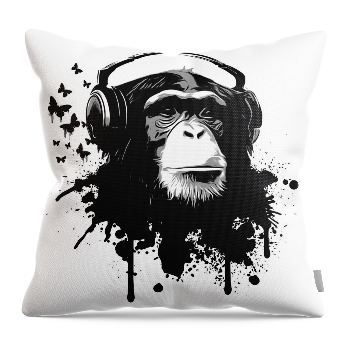 Ape Throw Pillow featuring the digital art Monkey Business by Nicklas Gustafsson