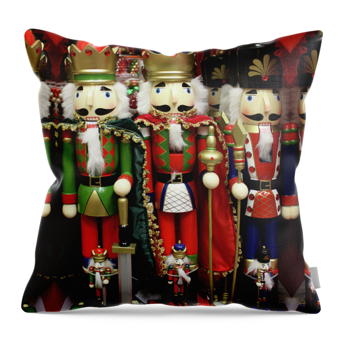 Nutcrackers Throw Pillow featuring the photograph Three Wise Crackers by Gravityx9 Designs