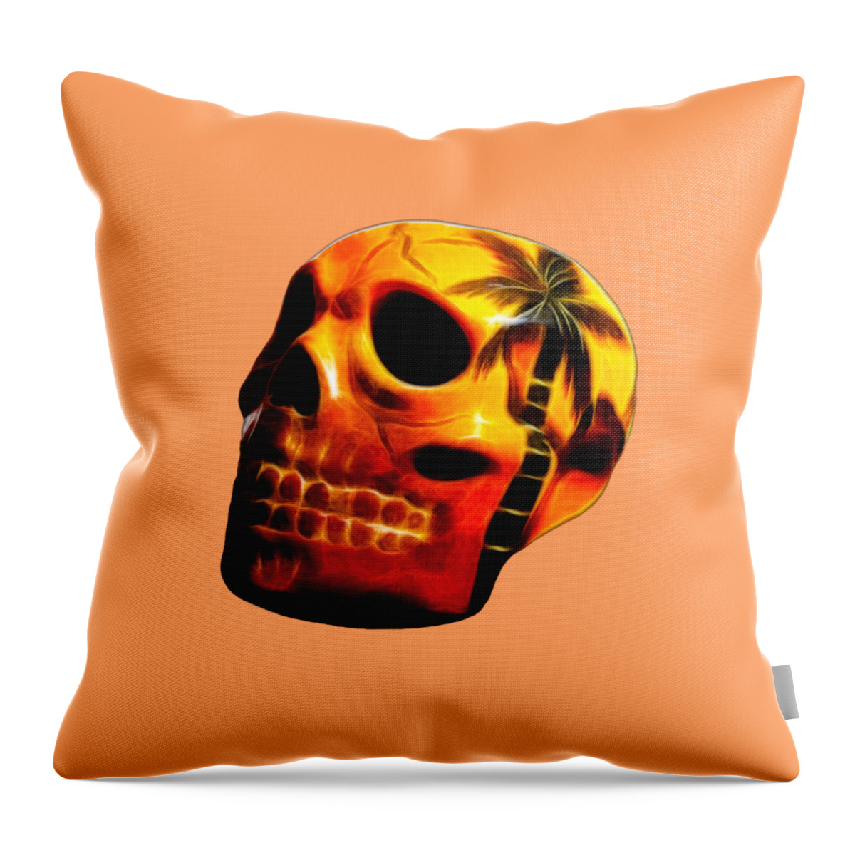 Skull Throw Pillow featuring the photograph Glowing Skull by Shane Bechler