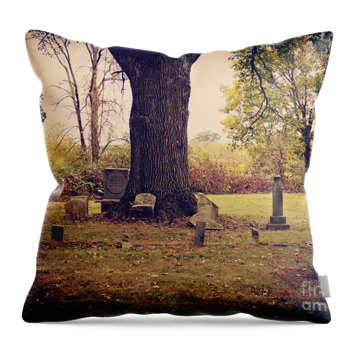 Cemetery Throw Pillow featuring the photograph As Evening Comes by Scott Ward