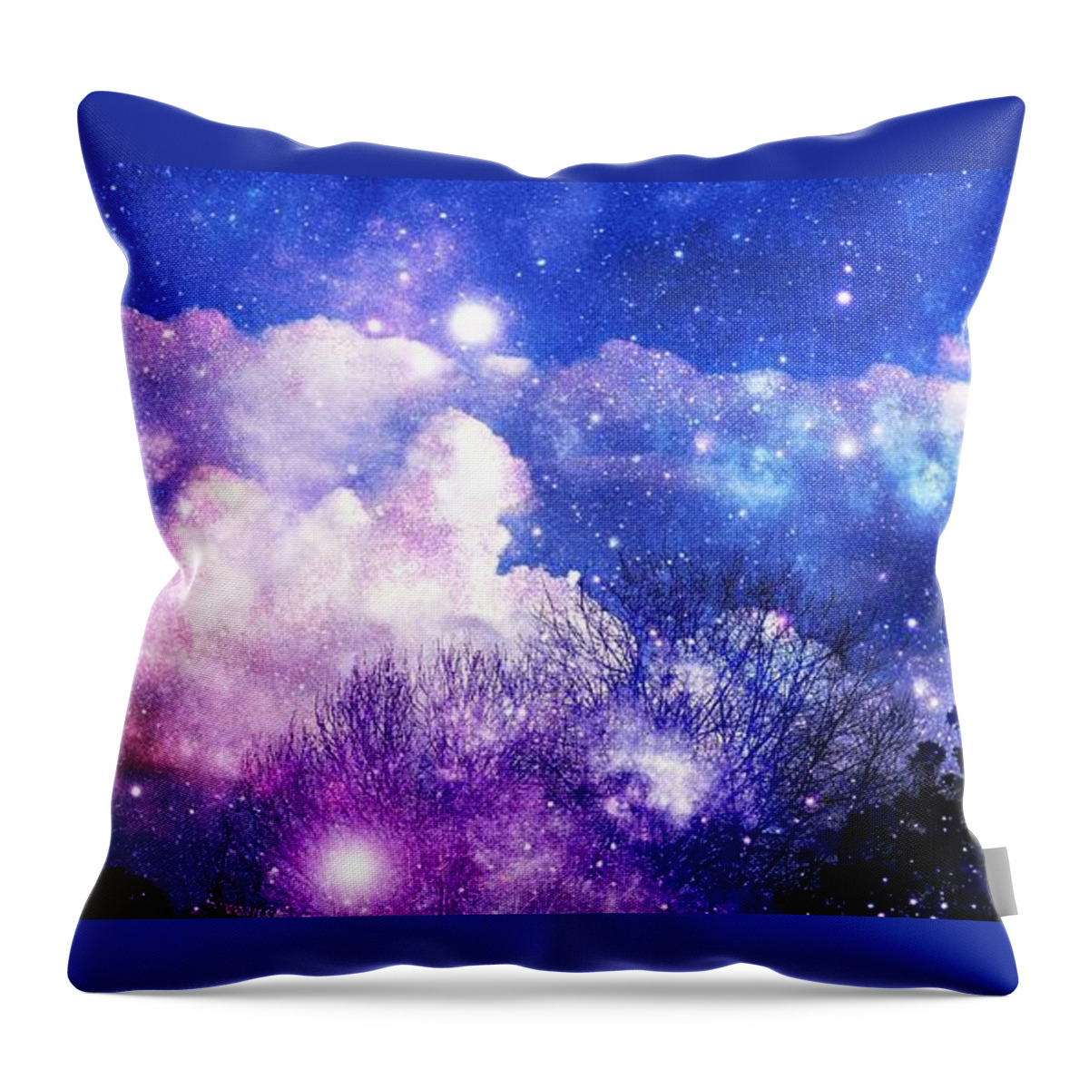 Clouds Throw Pillow featuring the mixed media As It Is In Heaven by Leanne Seymour