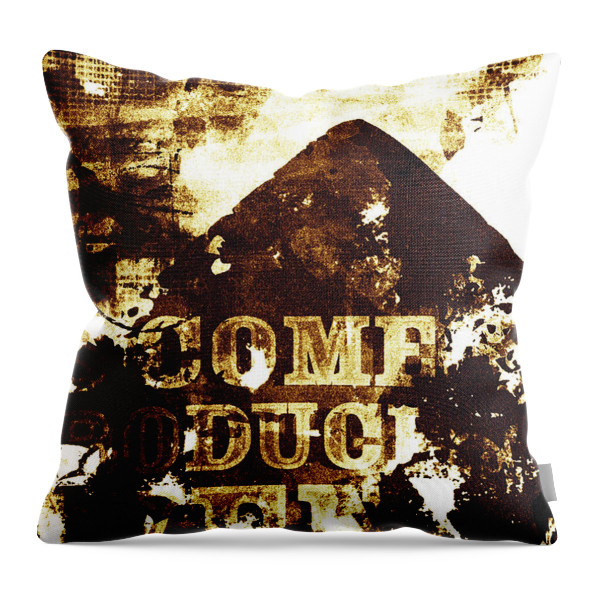 Abstract Throw Pillow featuring the mixed media As Yet Untitled by Brian Drake - Printscapes