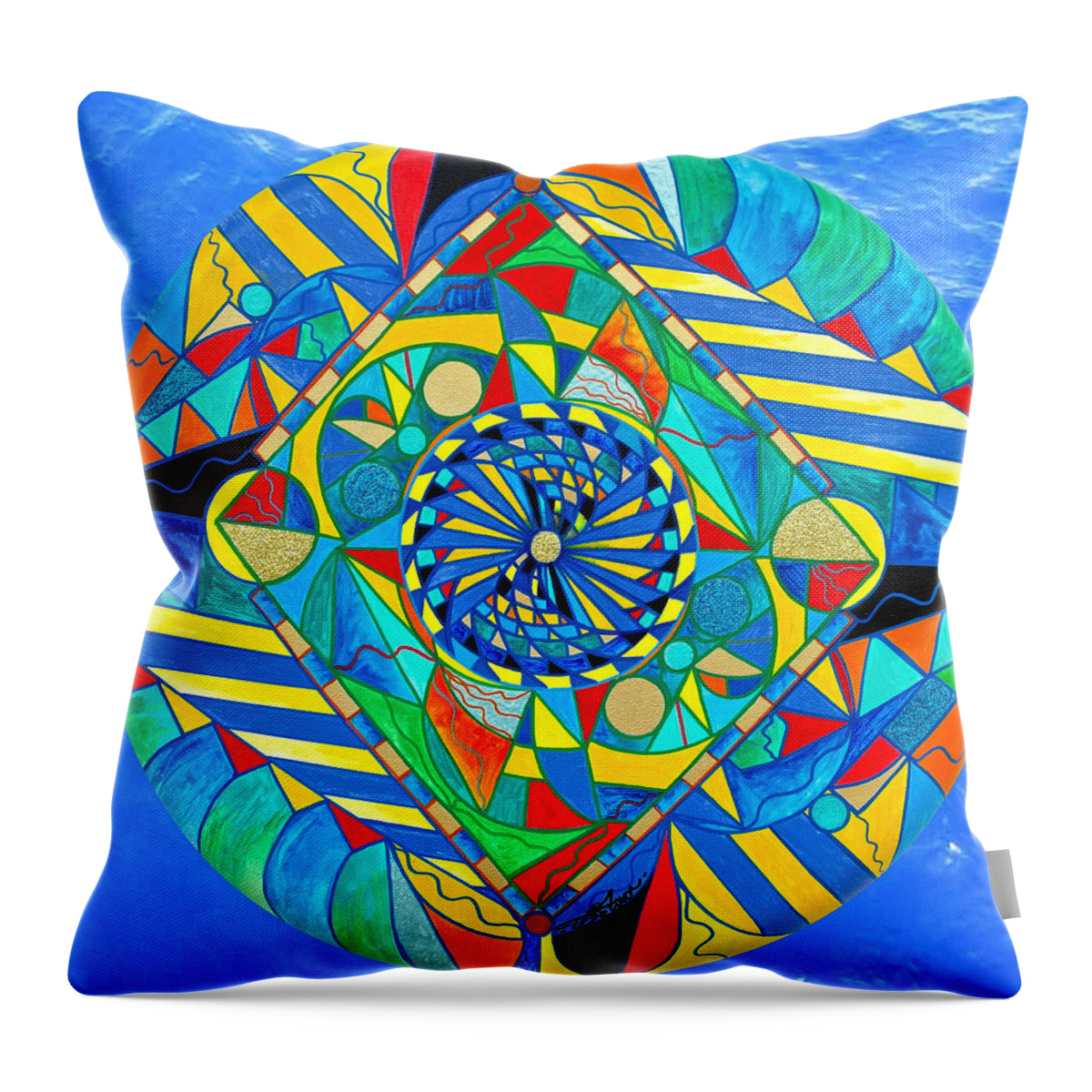 Vibration Throw Pillow featuring the painting Ascended Reunion by Teal Eye Print Store