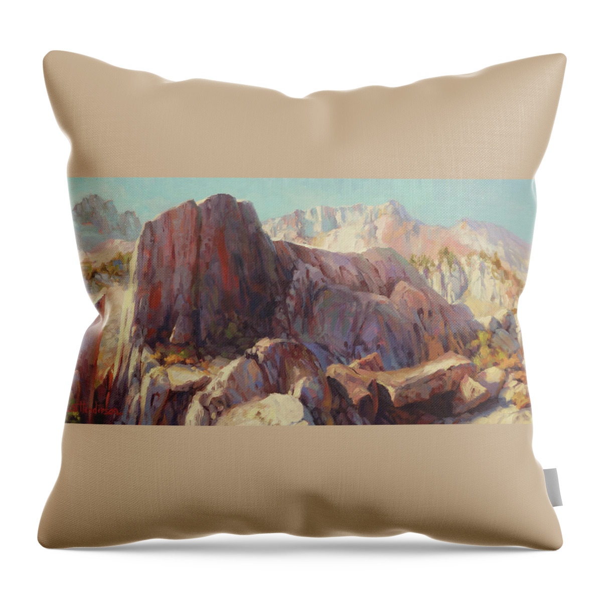 Wilderness Throw Pillow featuring the painting Ascension by Steve Henderson