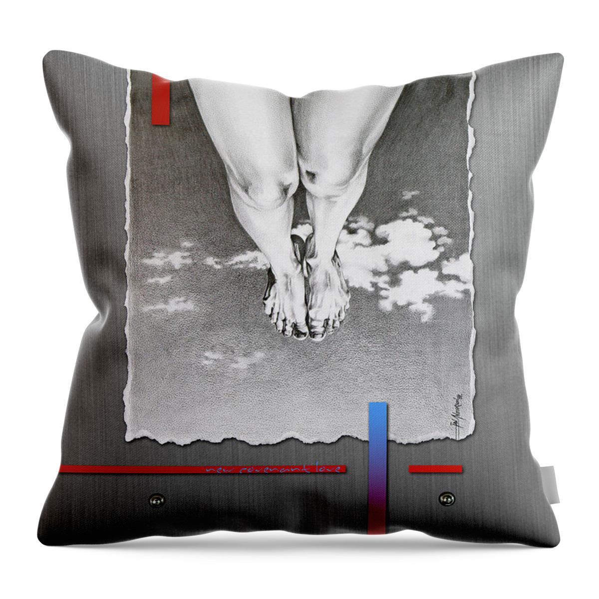 Digital Art Throw Pillow featuring the drawing ASCENSION - The new covenant love by Ian Anderson