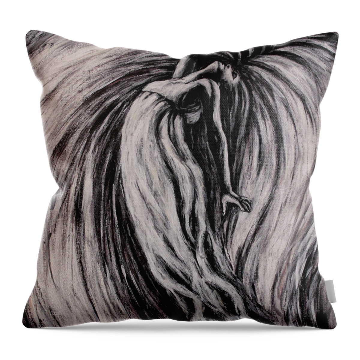Acrylic Throw Pillow featuring the painting Ascent by Zoe Oakley