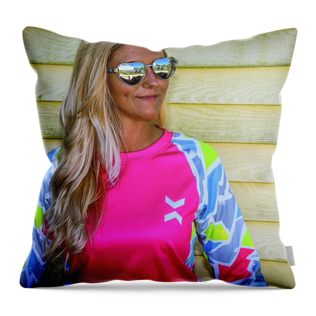 Sunglasses Throw Pillow featuring the photograph Ashley's Hearts by Larkin's Balcony Photography