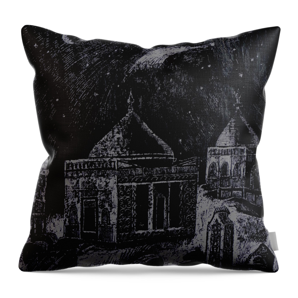 Graphica Throw Pillow featuring the drawing Asia.Gone with the wind 2 by Anna Duyunova