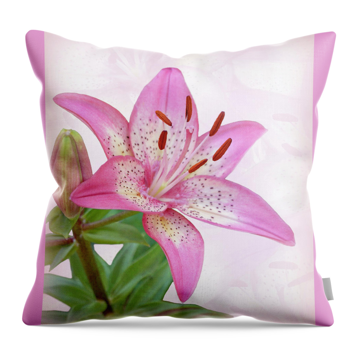Lily Throw Pillow featuring the photograph Asiatic Lily Trogon by Sandy Keeton