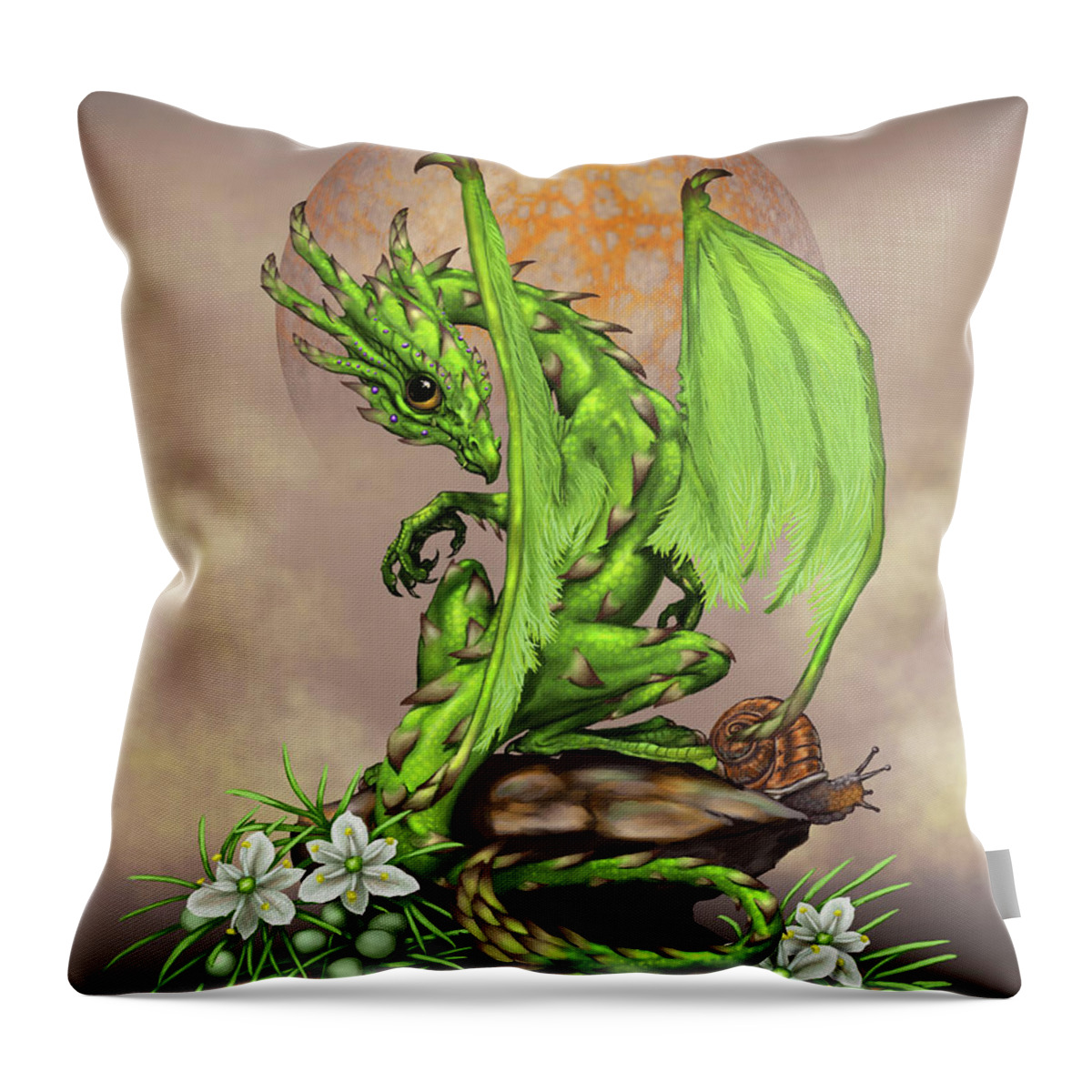 Asparagus Throw Pillow featuring the digital art Asparagus Dragon by Stanley Morrison