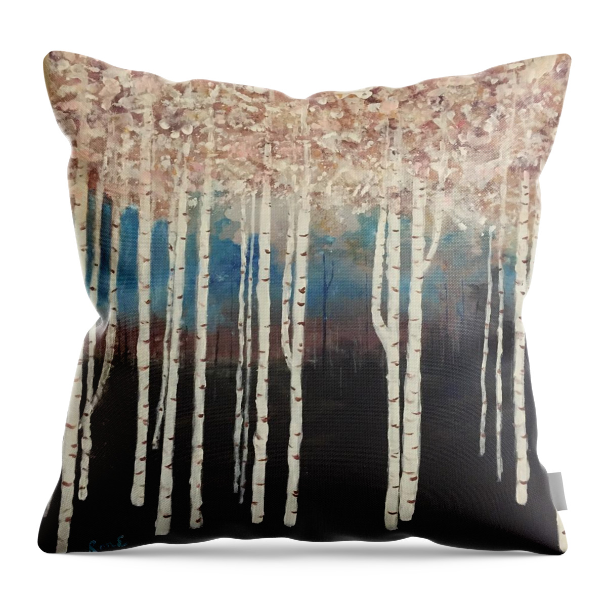 Aspen Throw Pillow featuring the painting Aspen Sunset by Ronnie Egerton