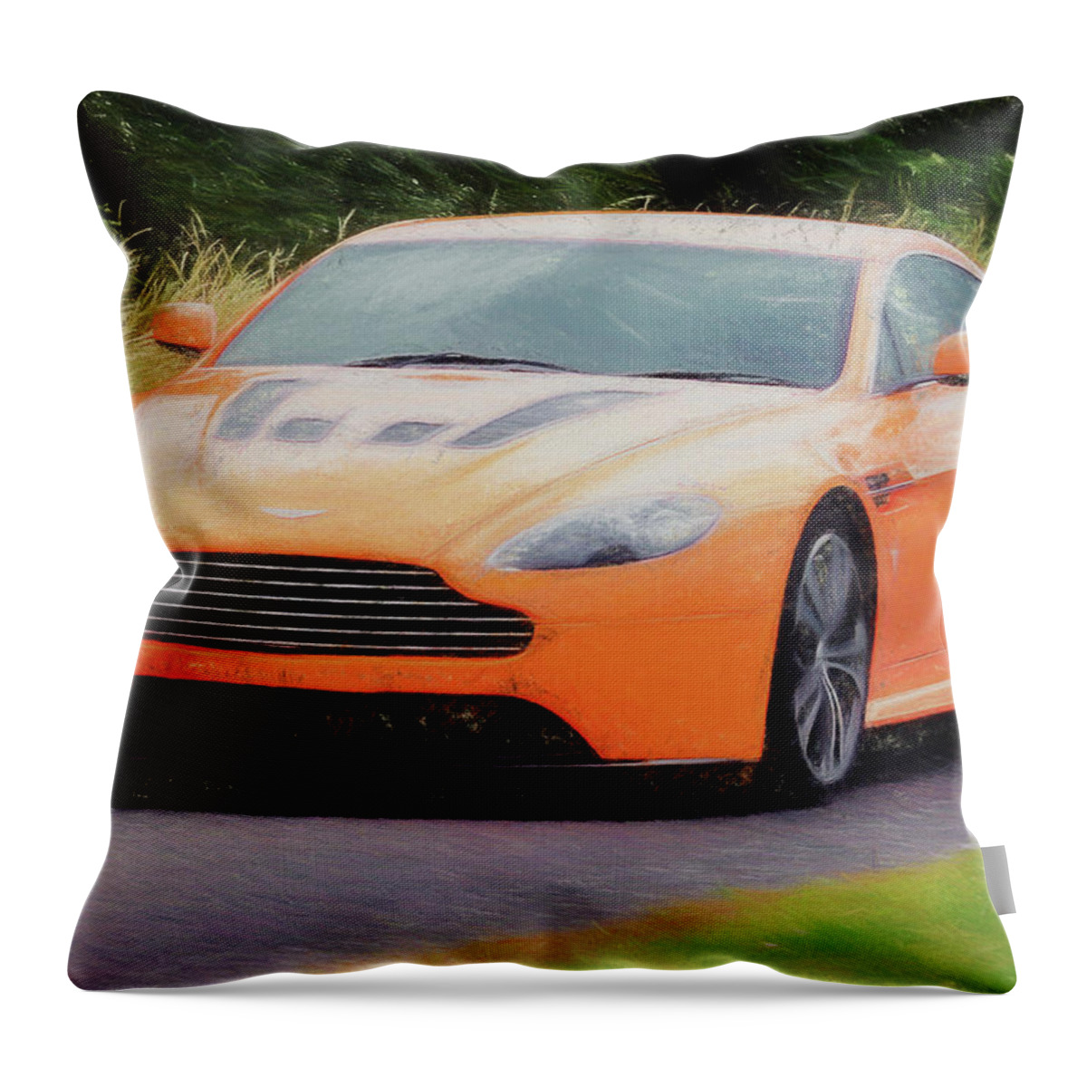 Aston Martin Throw Pillow featuring the digital art Aston Martin V12 Vantage by Roy Pedersen
