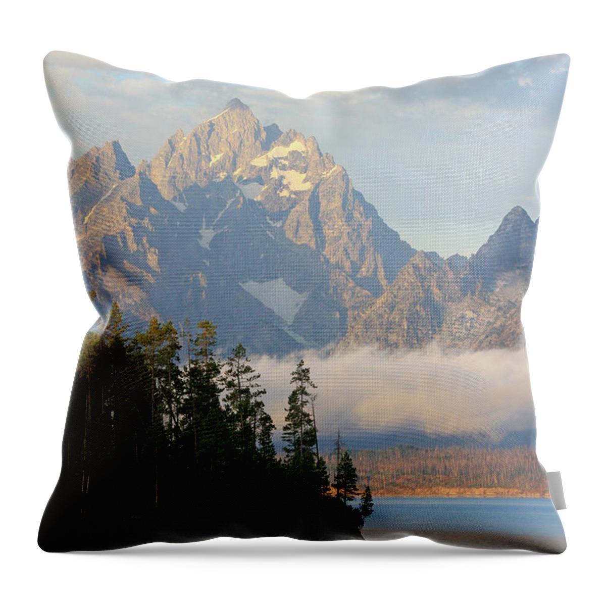 Grand Teton National Park Throw Pillow featuring the photograph At Peace by Paula Guttilla
