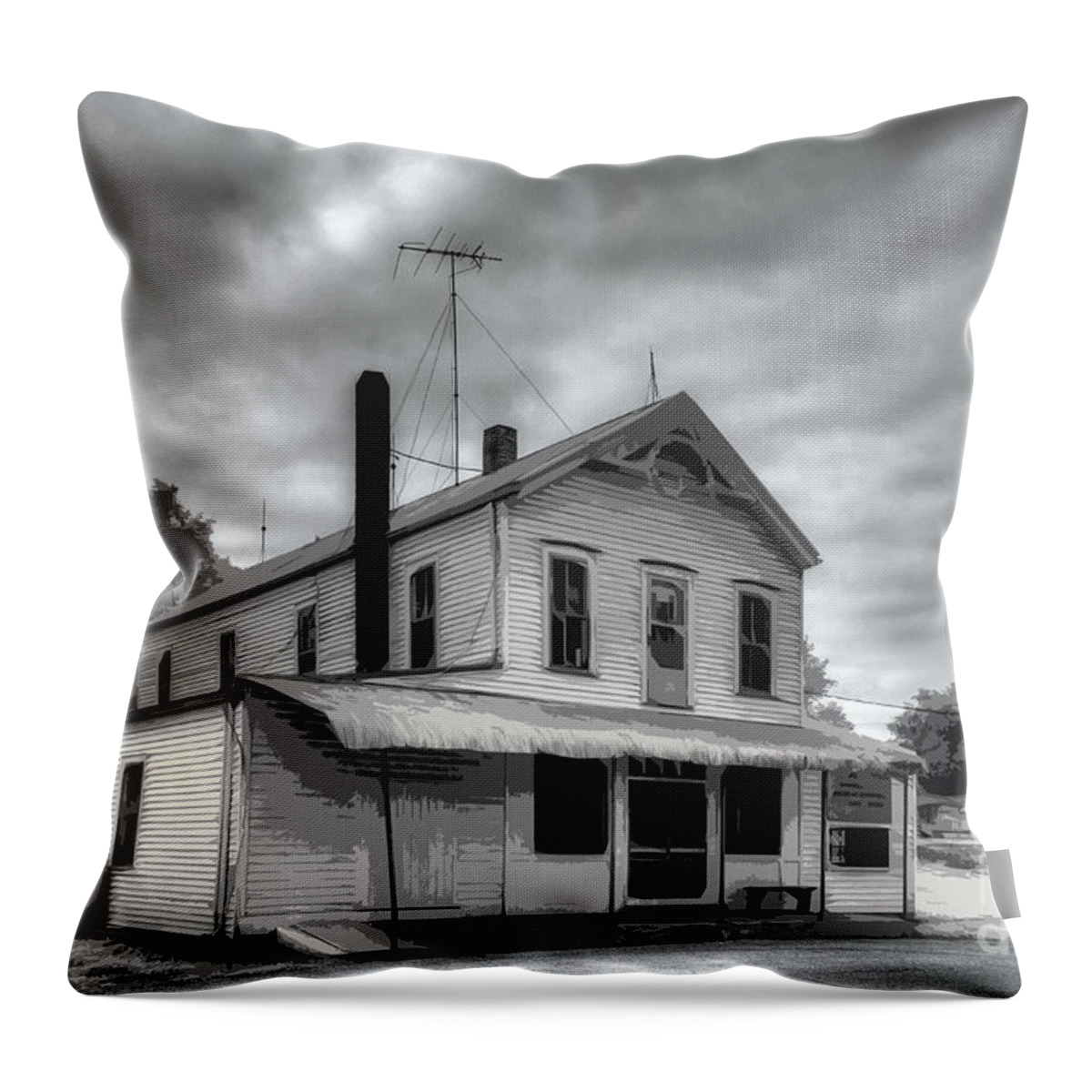 At Peers Bluff Road Throw Pillow featuring the digital art At Peers Bluff Road by William Fields