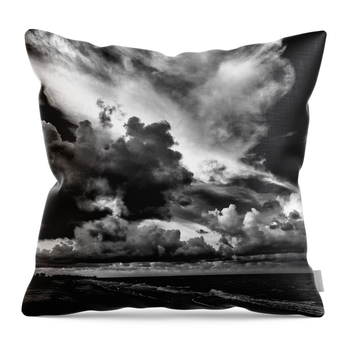 Clouds Throw Pillow featuring the photograph At The Beach by Kevin Cable
