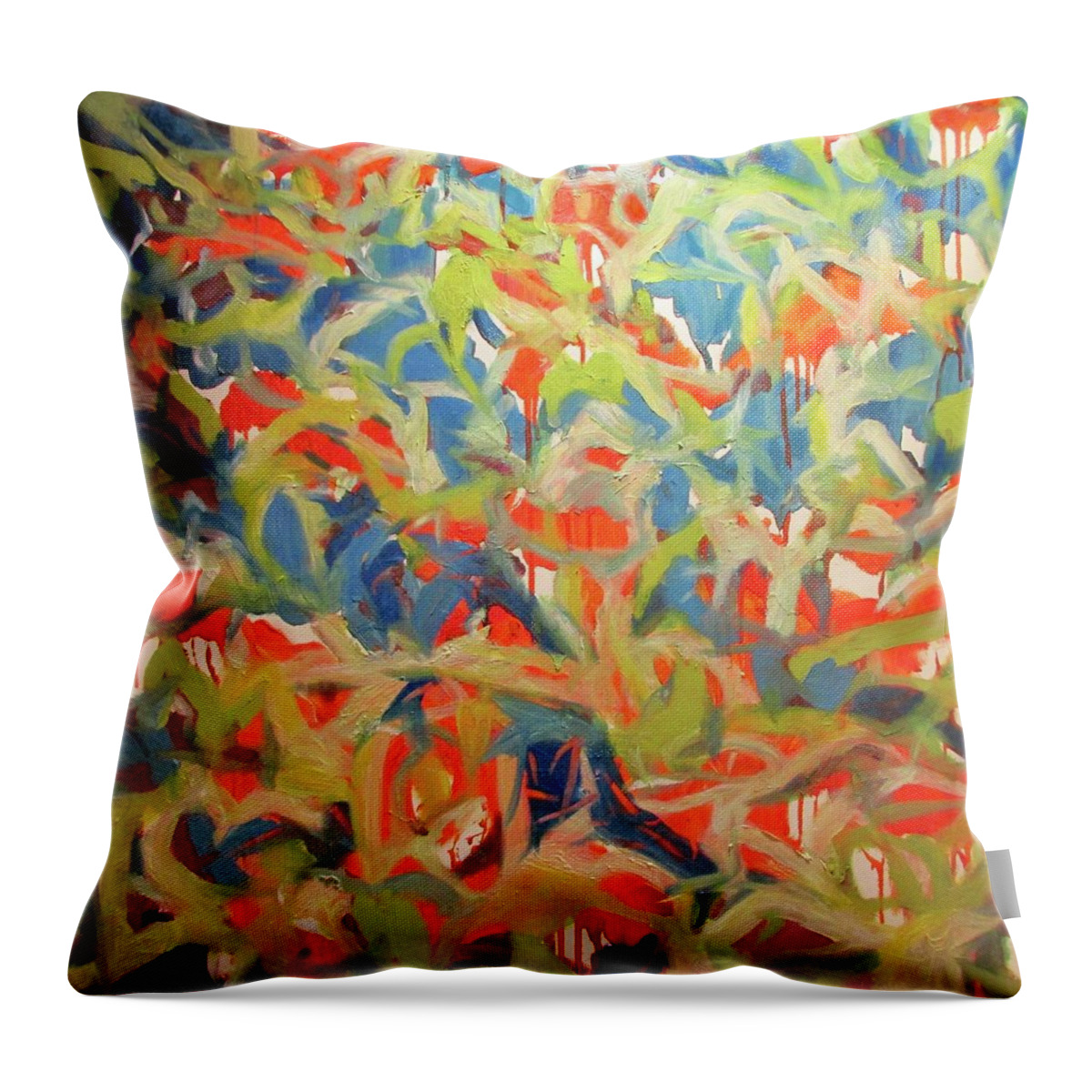 Abstract Throw Pillow featuring the painting At The Top by Steven Miller