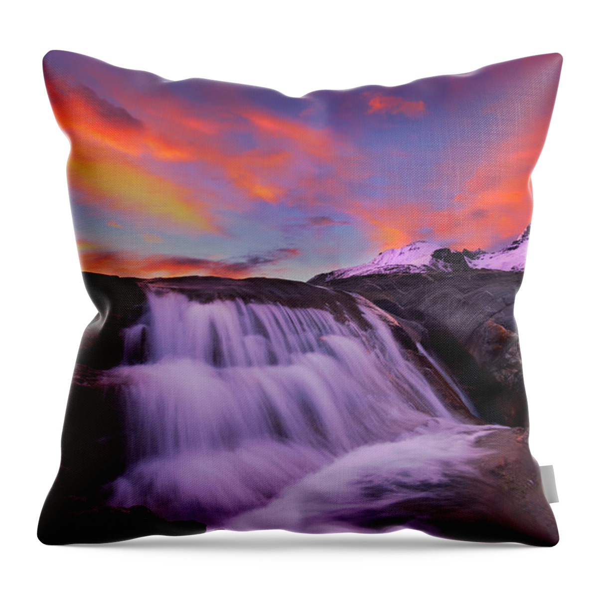 Sunrise Throw Pillow featuring the photograph Athabasca on Fire by Dan Jurak