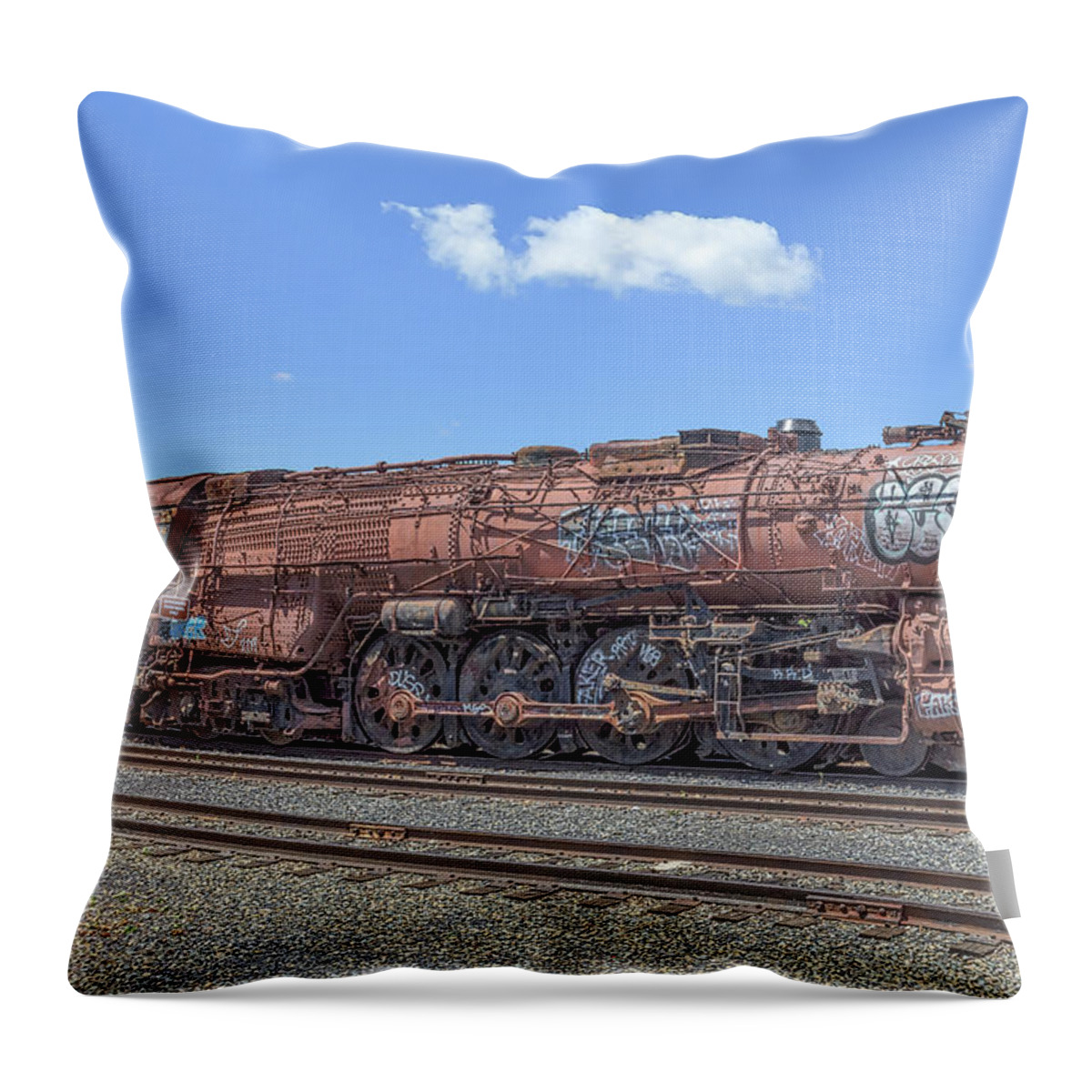 4-8-4 Throw Pillow featuring the photograph Atsf 2925 by Jim Thompson