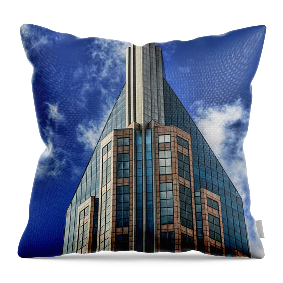 Batman-building Throw Pillow featuring the photograph ATT Nashville by Stephen Stookey