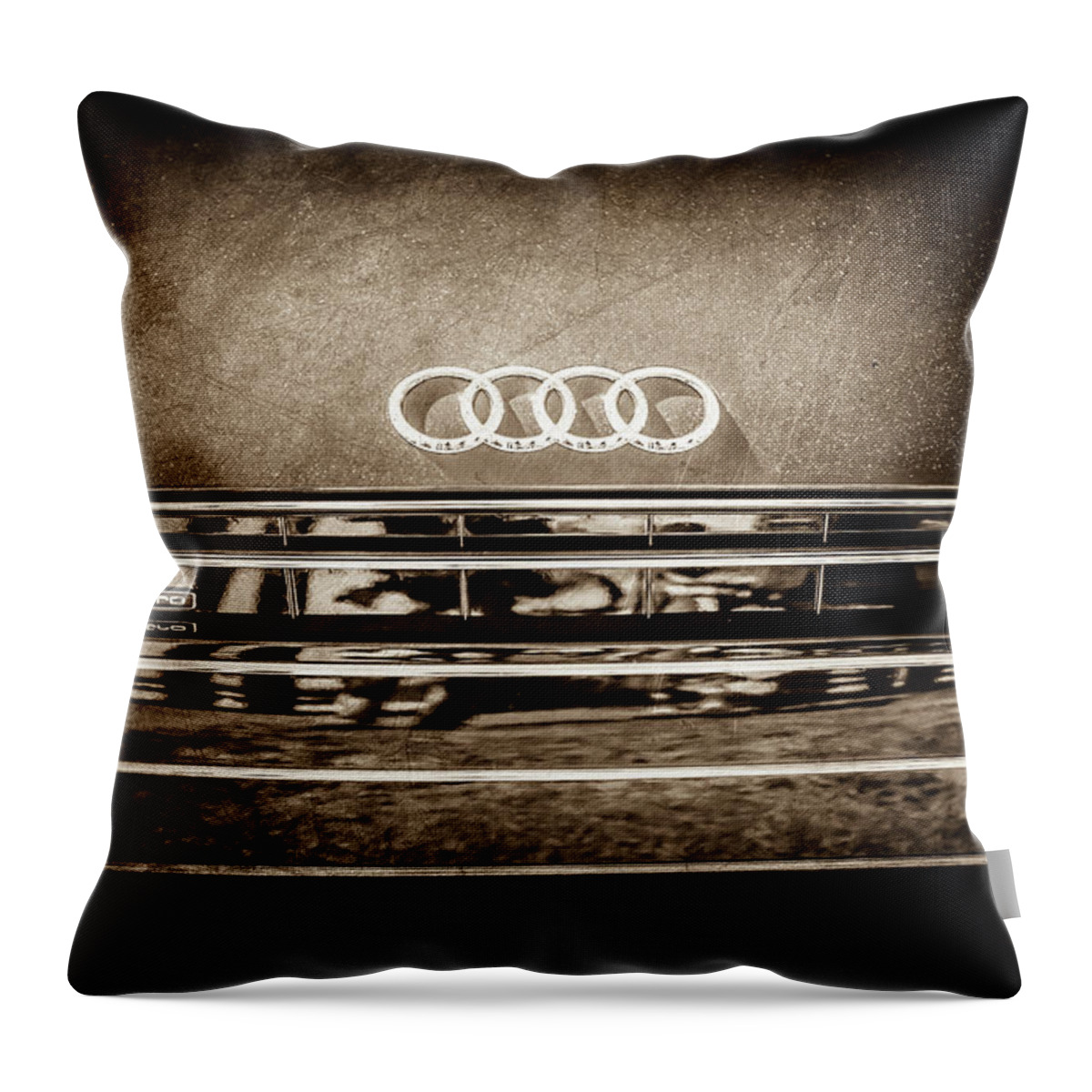 Audi Grille Emblem Throw Pillow featuring the photograph Audi Grille Emblem -2333s by Jill Reger
