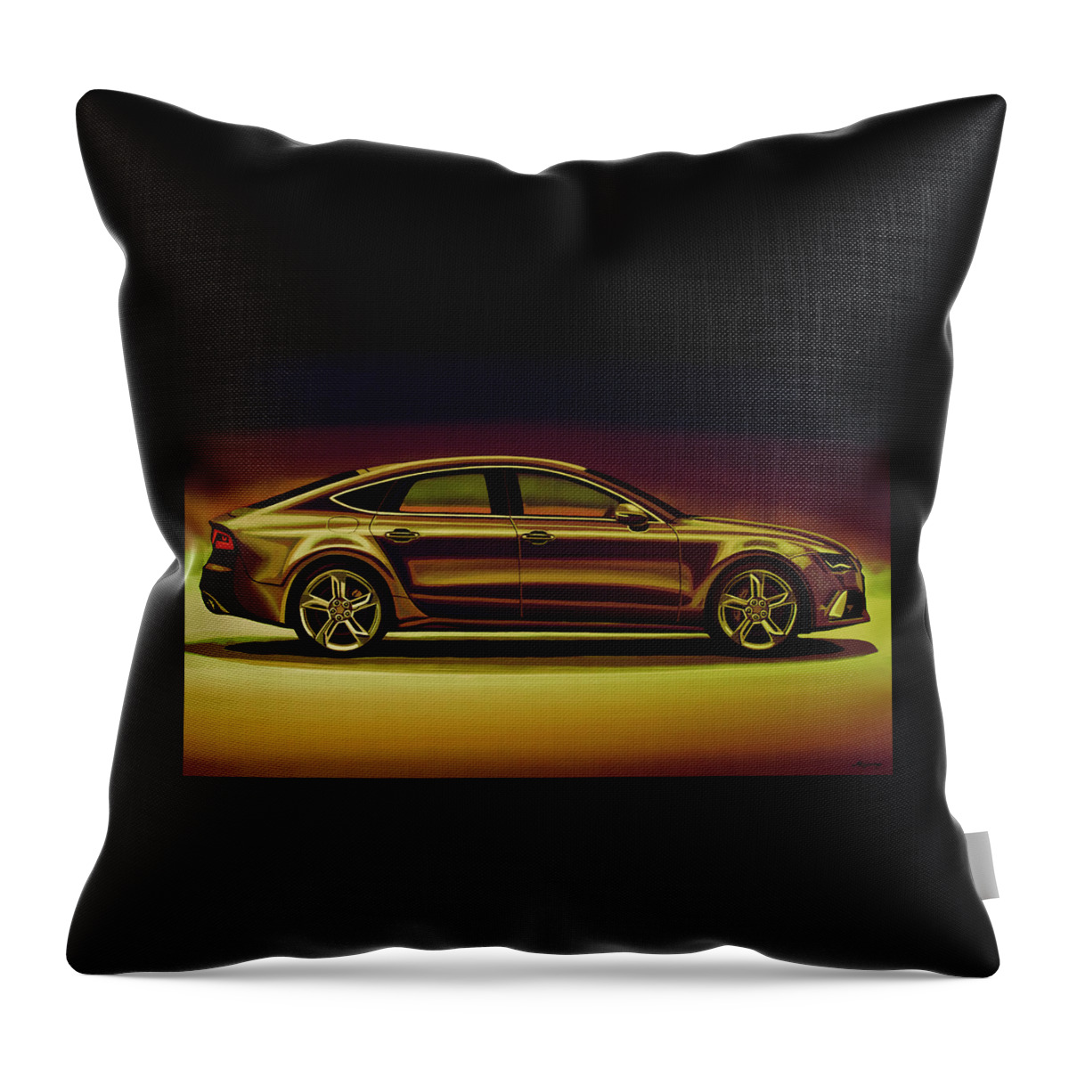 Audi Rs7 Throw Pillow featuring the mixed media Audi RS7 2013 Mixed Media by Paul Meijering
