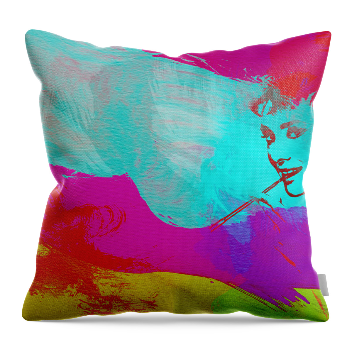 Audrey Hepburn Throw Pillow featuring the painting Audrey Hepburn by Naxart Studio
