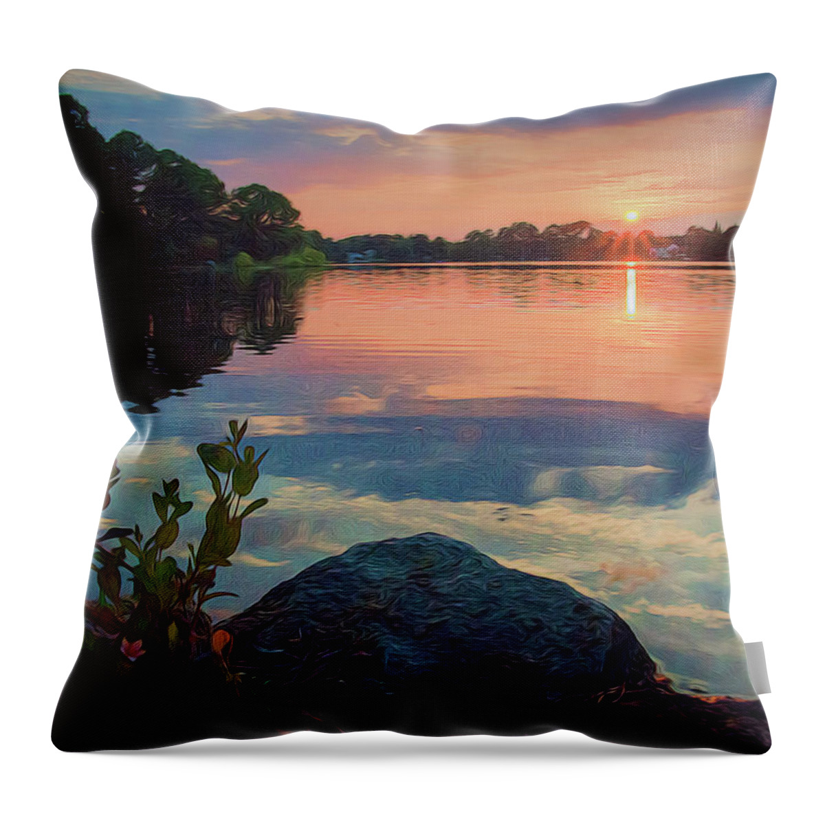 Sunset Throw Pillow featuring the photograph August Sunset by Beth Venner