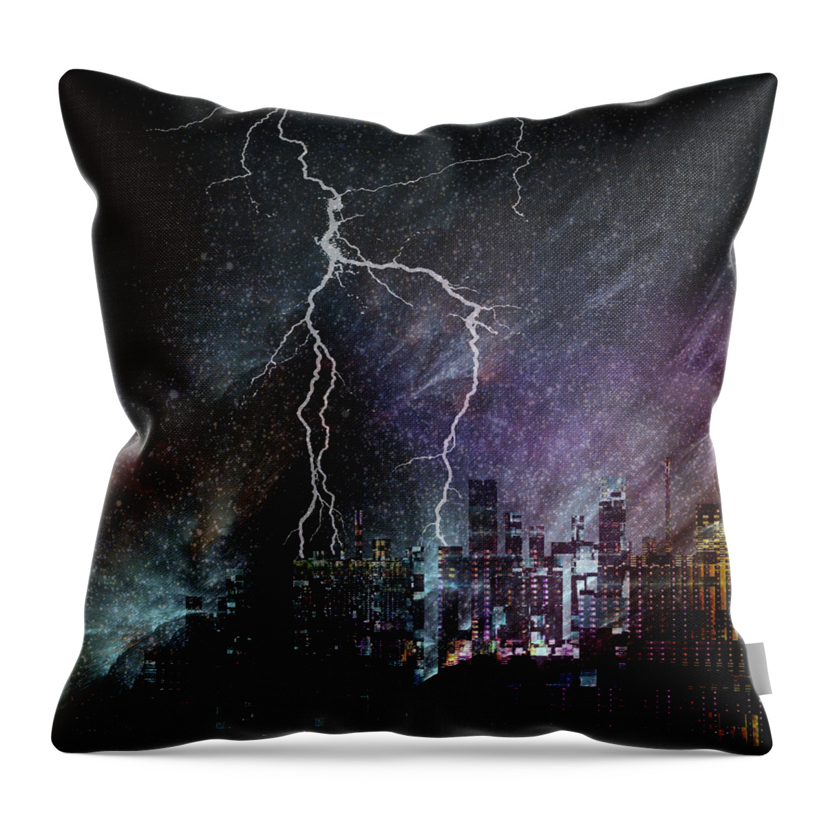 Lightning Throw Pillow featuring the digital art Aurora by Barbara Berney