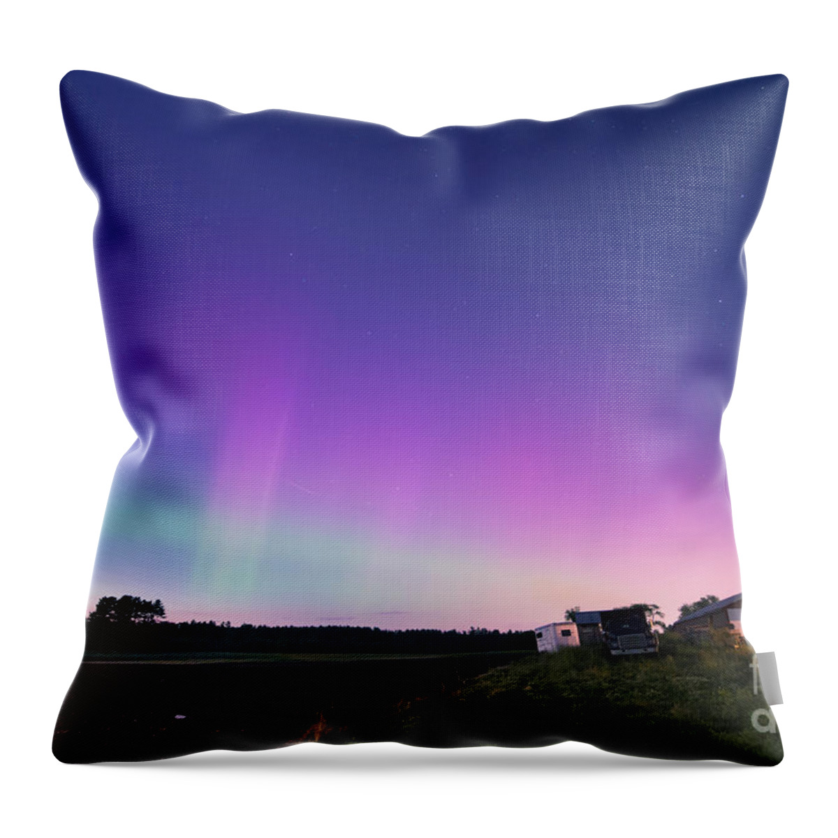 Aurora Energized Pepper Fields Throw Pillow featuring the photograph Aurora Energized Pepper Fields by Patrick Fennell