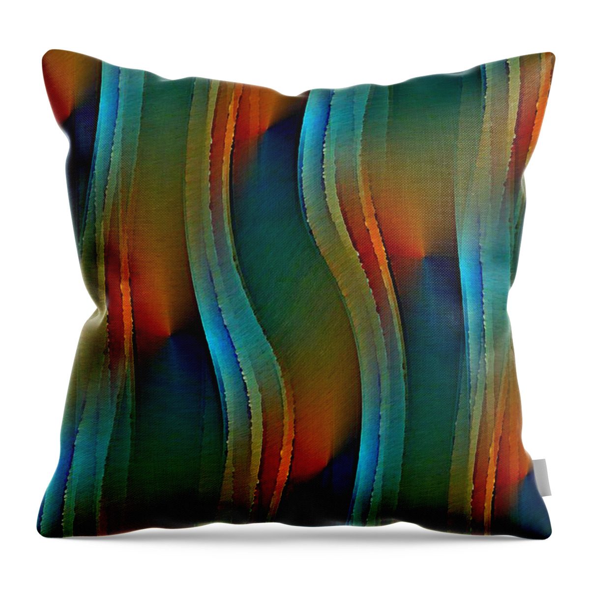 Red Throw Pillow featuring the digital art Aurora Oil by David Manlove