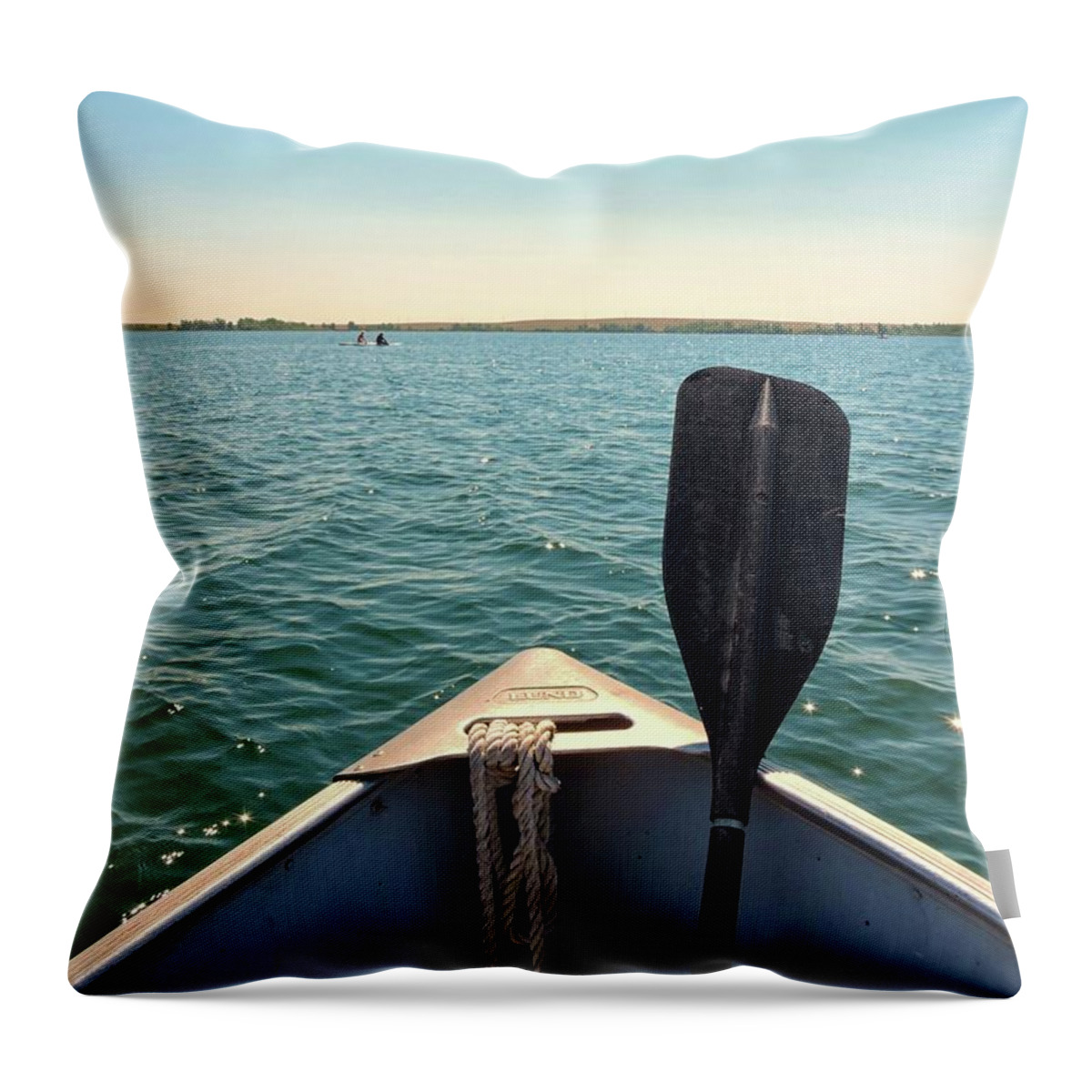 Row Boat Throw Pillow featuring the photograph Aurora Row Boat by Connor Beekman