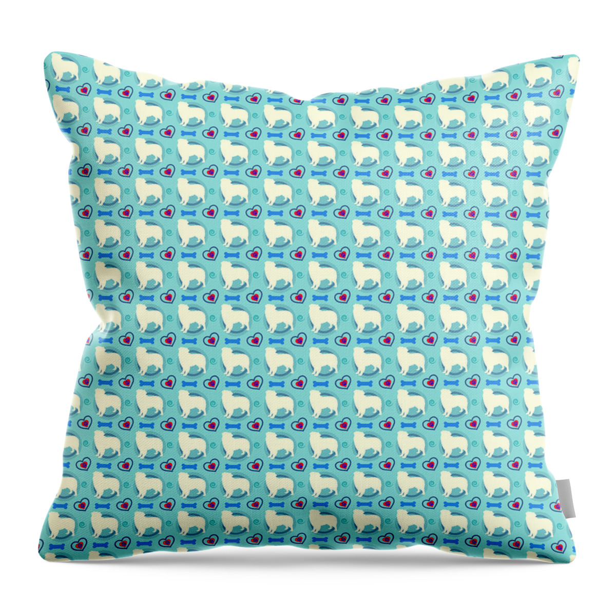 Aussie Throw Pillow featuring the digital art Aussie Dog Pattern by Becky Herrera