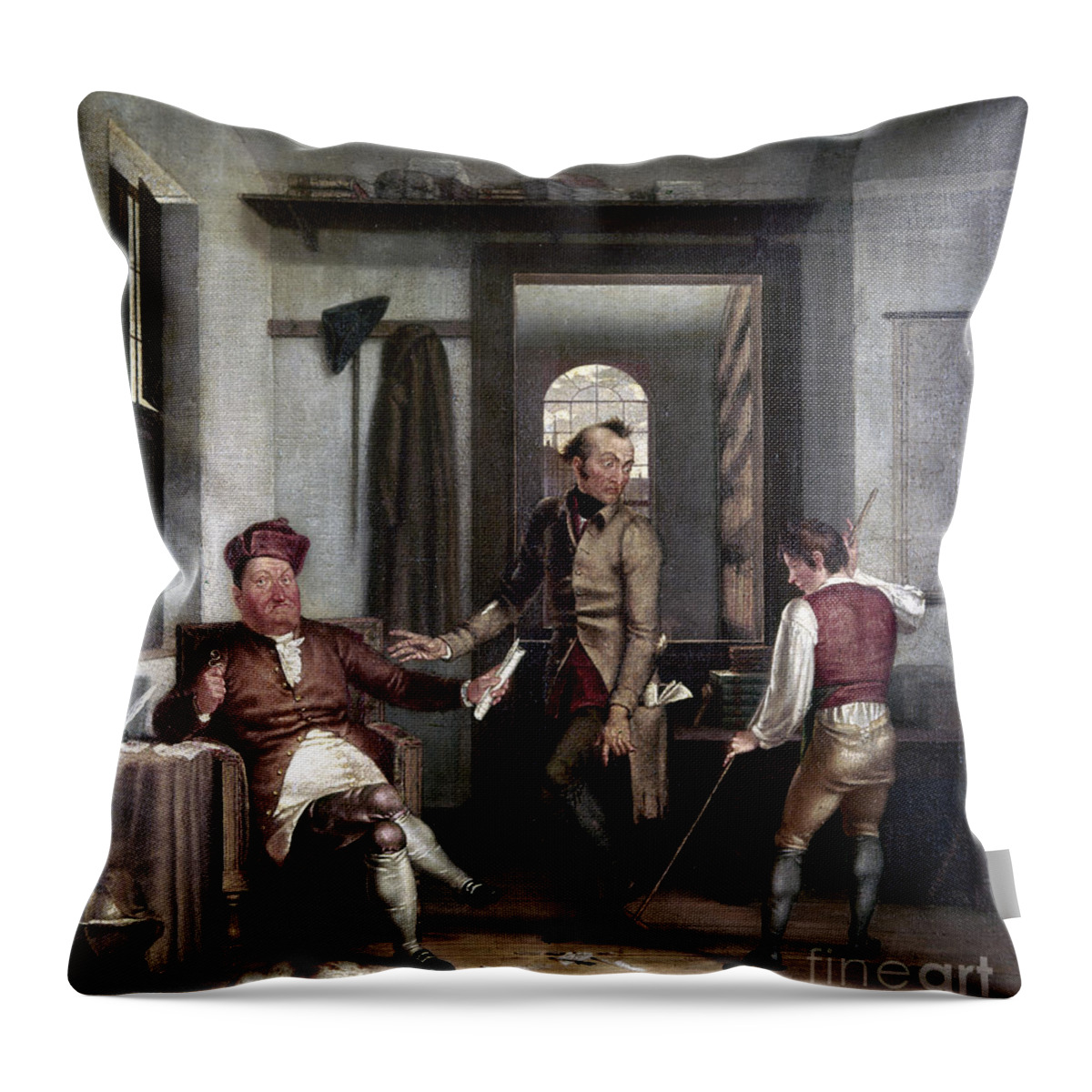 1811 Throw Pillow featuring the photograph Author & Bookseller, 1811 by Granger