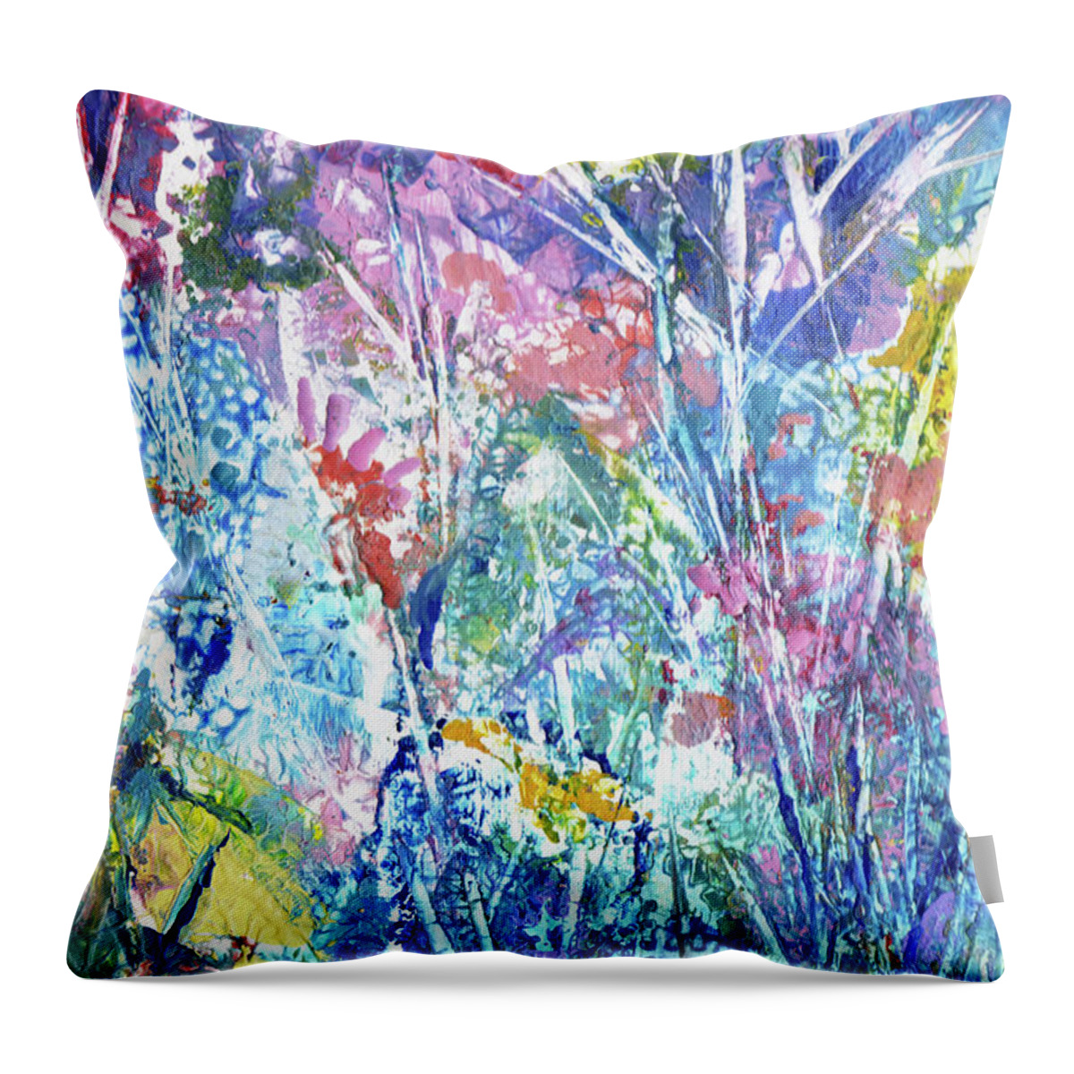 Encaustic Throw Pillow featuring the painting Auttumn Glory by Jean Batzell Fitzgerald