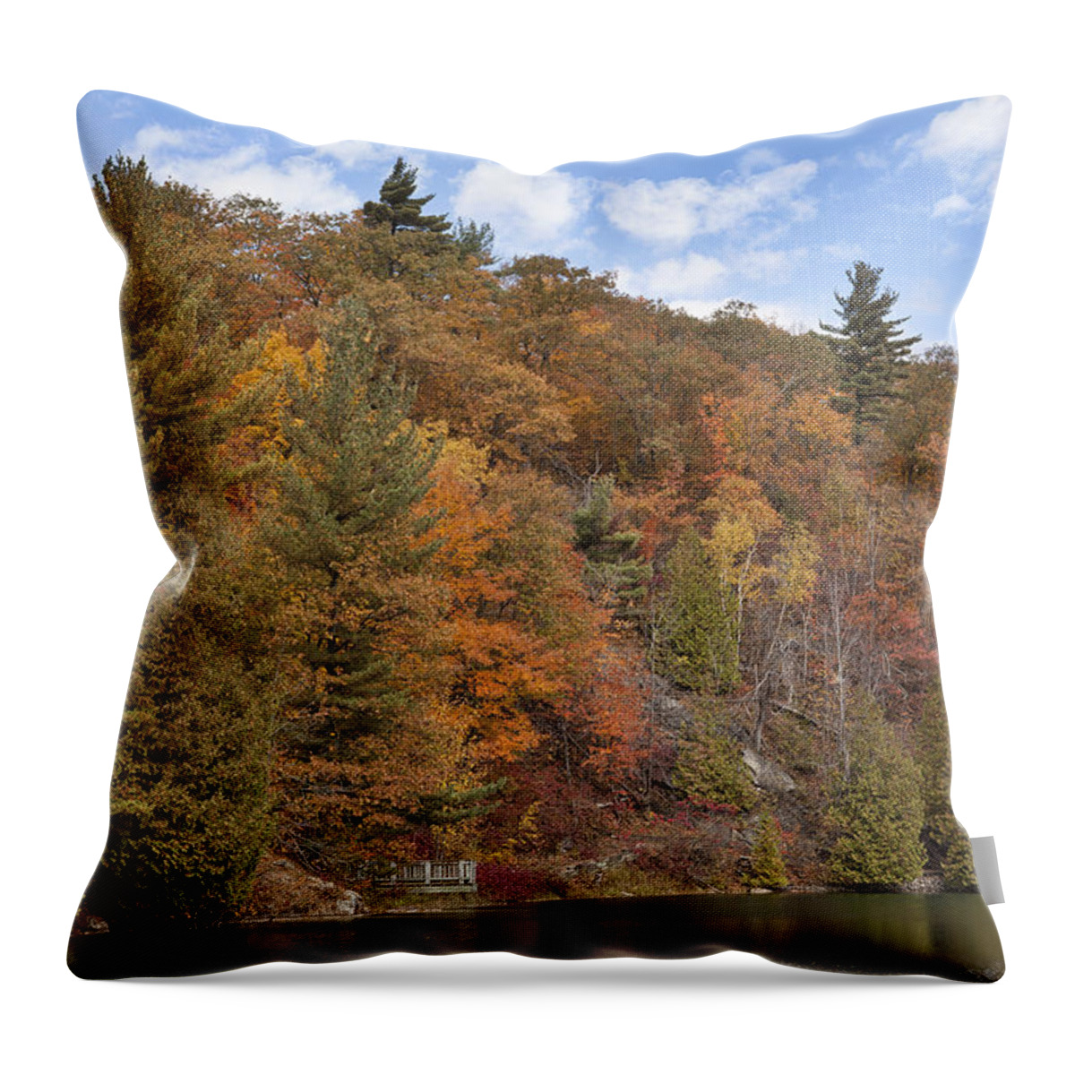 Lake Throw Pillow featuring the photograph Autumn at Pink Lake by Eunice Gibb