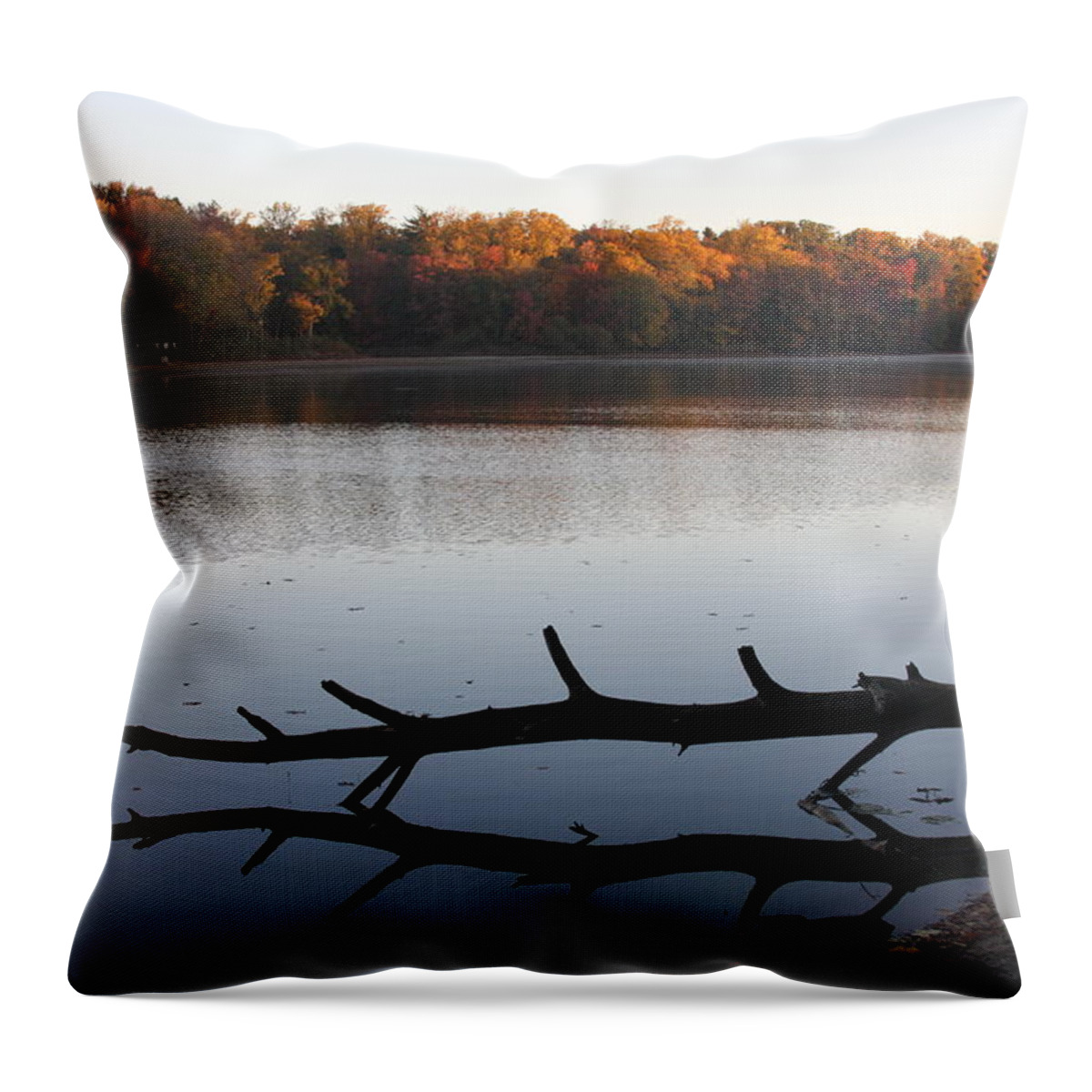 Foliage Throw Pillow featuring the photograph Autumn at the Lake by Vadim Levin