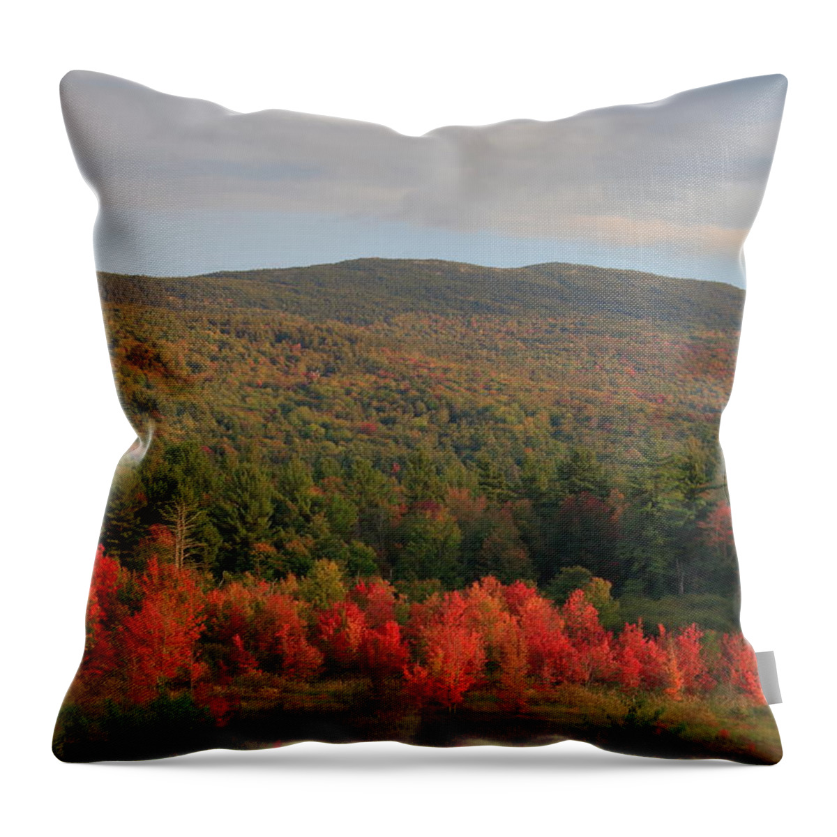 Autumn Throw Pillow featuring the photograph Autumn Begins around Mount Monadnock by John Burk