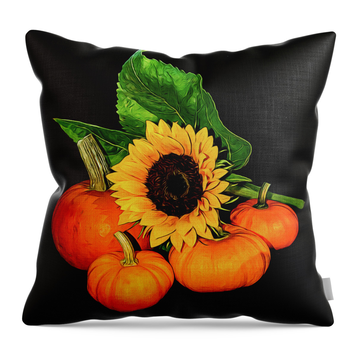 Pumpkins Throw Pillow featuring the photograph Autumn Color by Cathy Kovarik