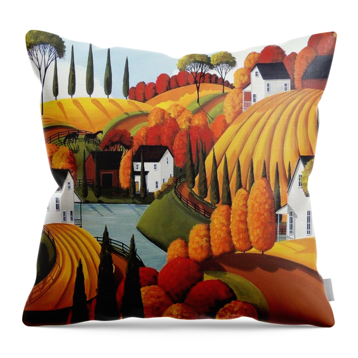 Autumn Throw Pillow featuring the painting Autumn Glory by Debbie Criswell
