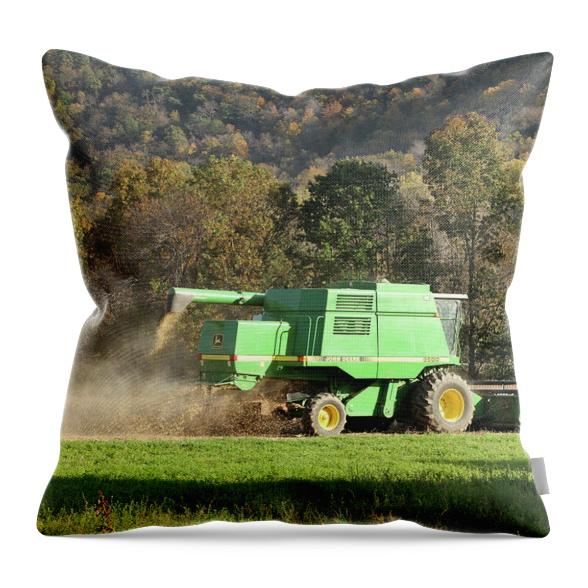 Landscape Throw Pillow featuring the photograph Autumn Harvest by Inspired Arts