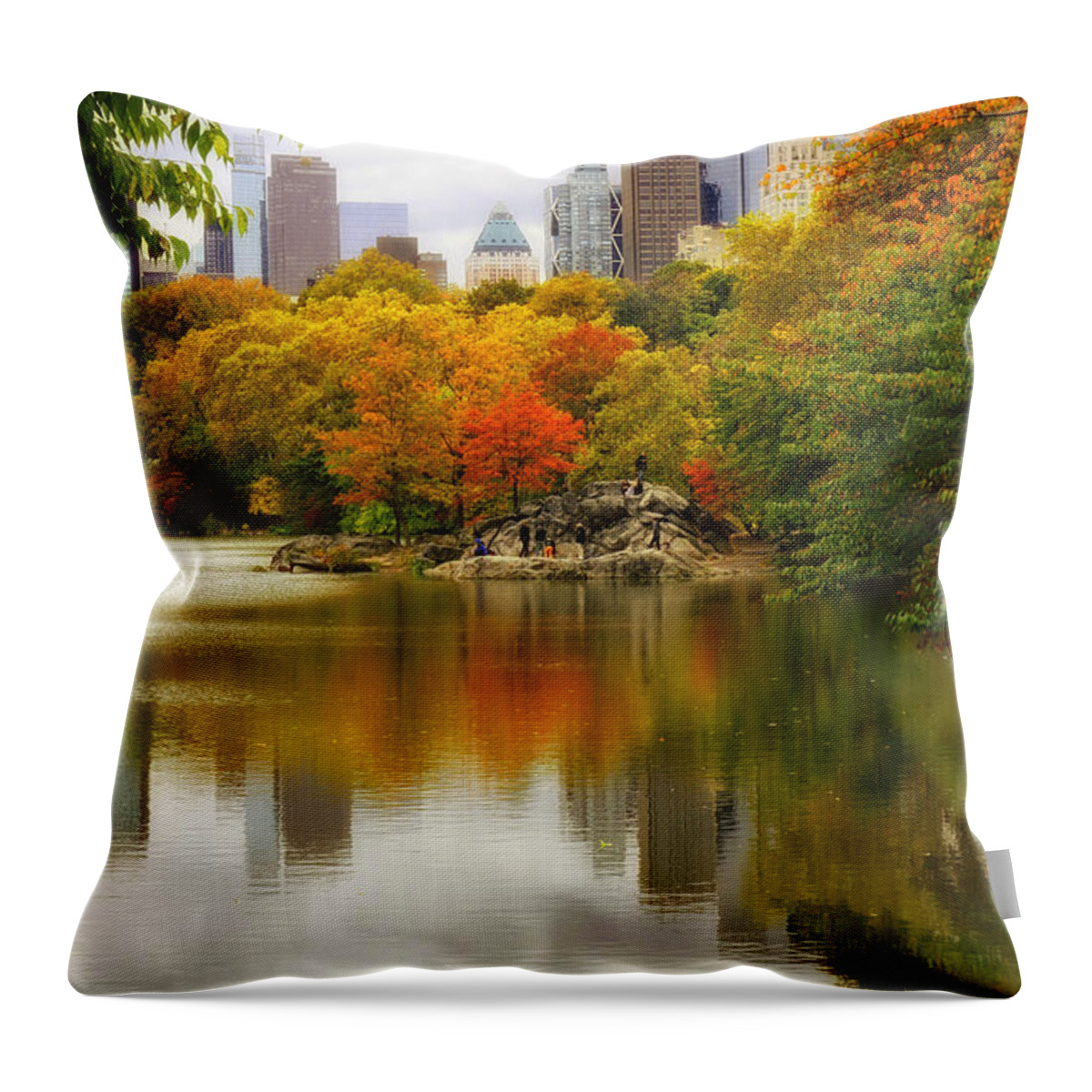 Nature Throw Pillow featuring the photograph Autumn in Central Park by Jessica Jenney