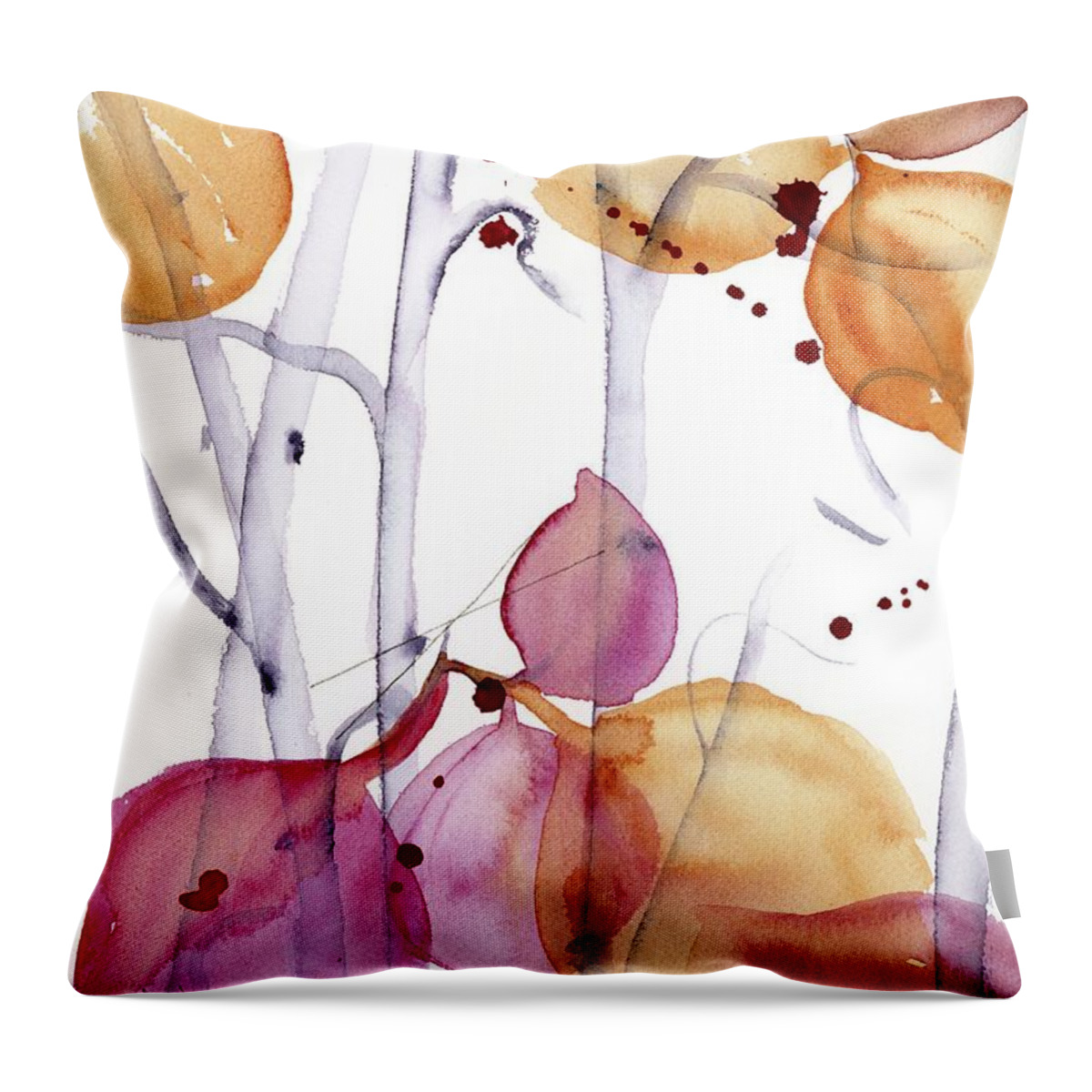 Autumn Leaves Throw Pillow featuring the painting Autumn Leaves by Dawn Derman