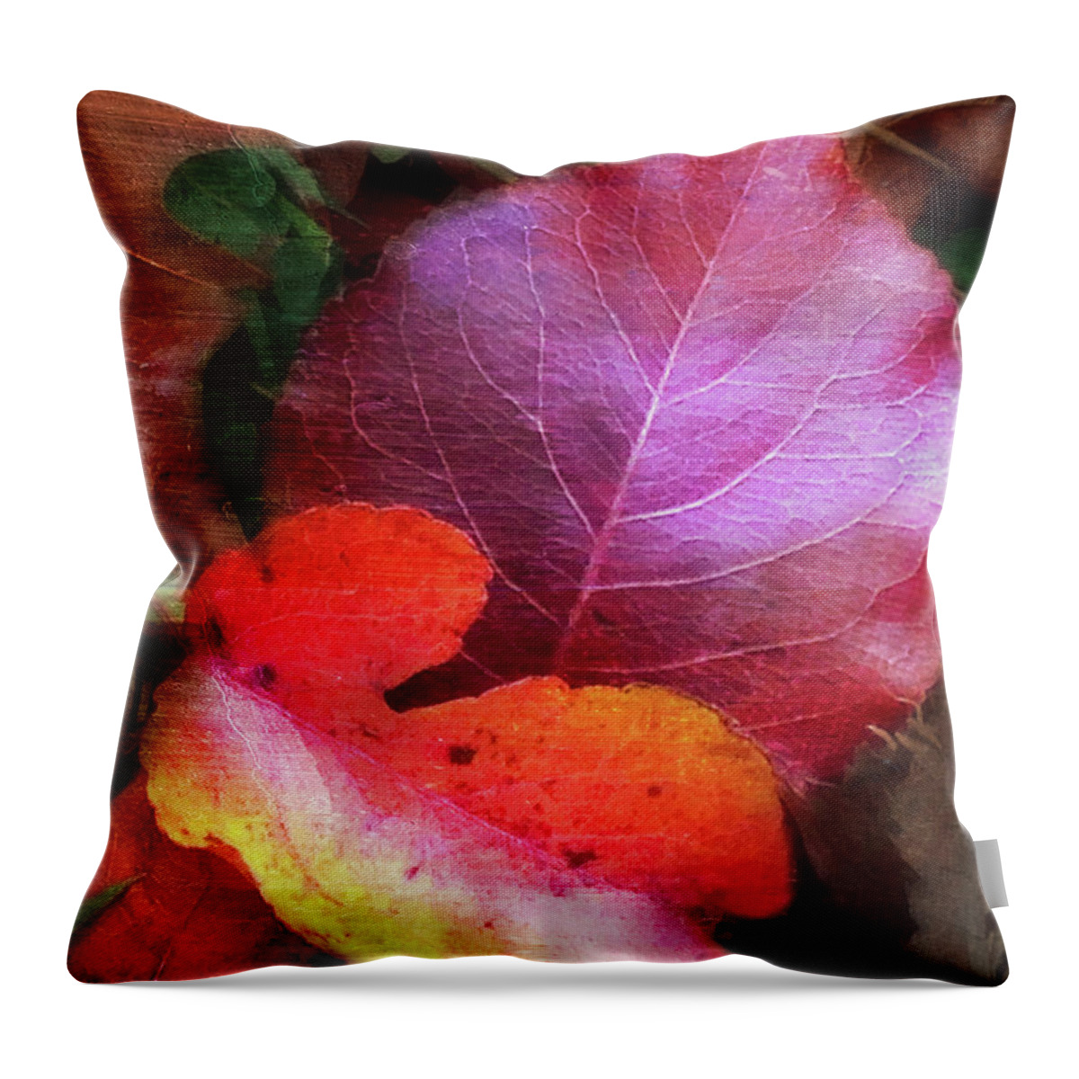 Autumn Leaves Throw Pillow featuring the photograph Autumn Leaves by Terri Harper