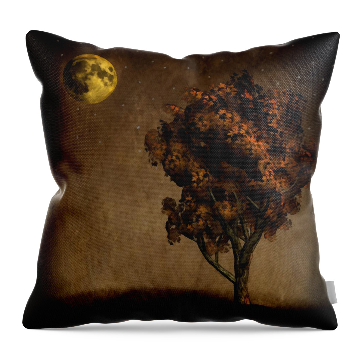 Autumn Throw Pillow featuring the painting Autumn Moon by David Dehner