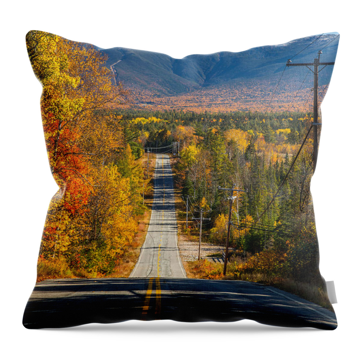 Autumn Throw Pillow featuring the photograph Autumn on the Base Road by White Mountain Images
