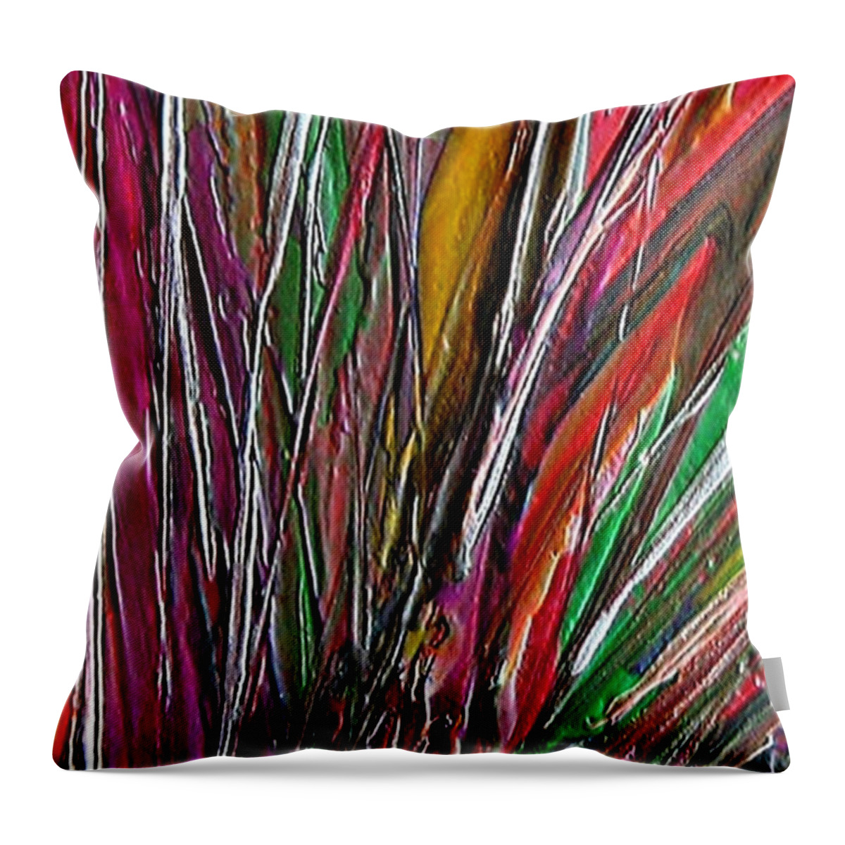 Encaustic Painting Throw Pillow featuring the painting Autumn reeds by Dragica Micki Fortuna