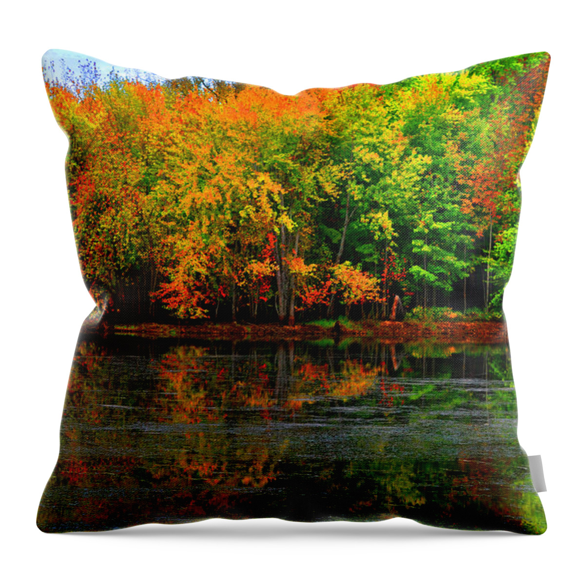 Diane Berry Throw Pillow featuring the photograph Autumn Sings by Diane E Berry